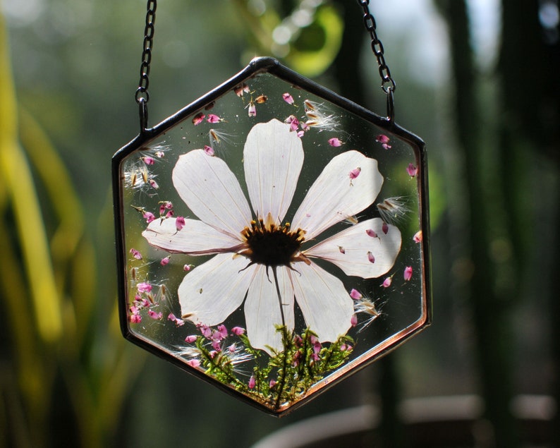 Hanging Frame Stained Glass Panel Stained Glass Decor Etsy