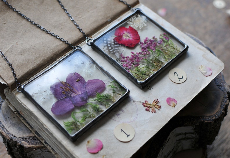 Pressed Flowers pressed flower frame Stained Glass Frame Etsy