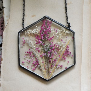 hanging plants, air plant terrarium, Pressed Flowers, terrarium, air plant terrarium, terrarium decor, Stained glass decor image 2