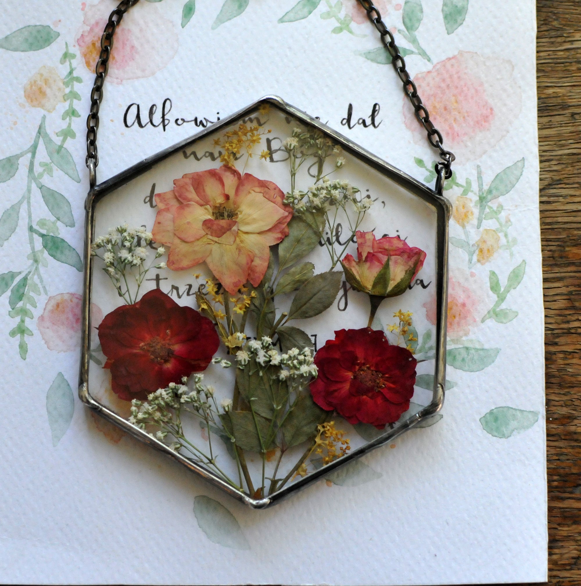 Stained Glass Frame Pressed Flower Frame Pressed Plant Etsy