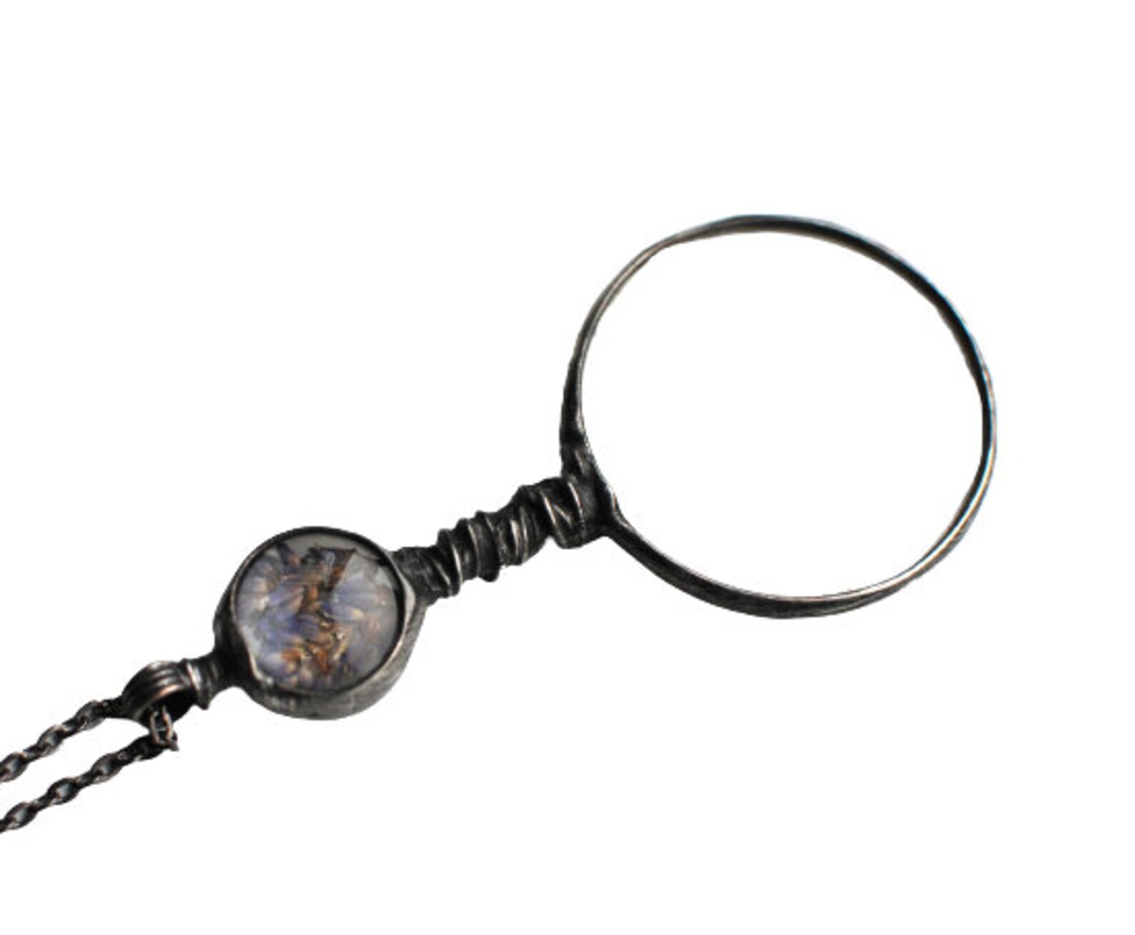 Real Lavender Jewelry Loupe Necklace Loupe Pendant Real Etsy