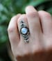 waxing moon, moon phase ring, moon ring, moon cycle ring, celestial jewelry, moon phases ring, moonstone ring, celestial jewelry