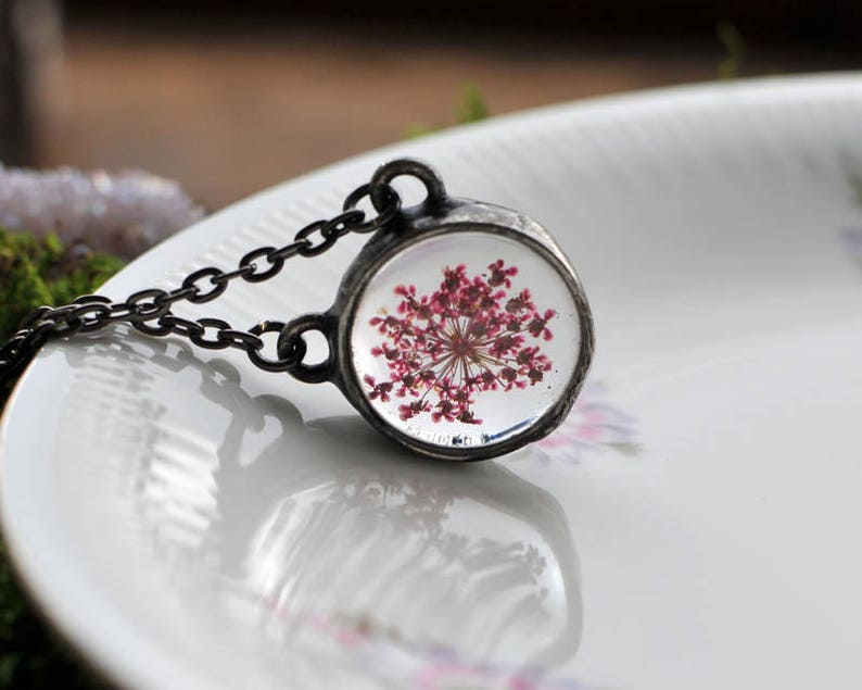 Dried flowers, Wedding necklace queen annes lace necklace Choker collar choker set Christmas gift Choker Necklace chokers for women