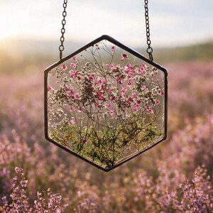 Pressed Flower Stained Glass Decor: Air Plant Terrarium image 10