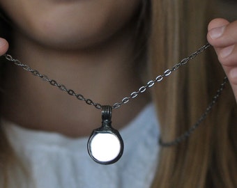 Mirror Necklace, Celestial Necklace, Celestial Jewelry, Long Chain