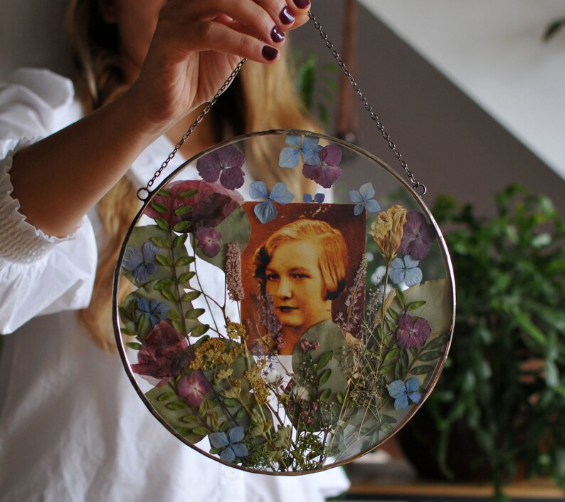 CUSTOM PHOTO Large Pressed Flower Frame With Photo Pressed Etsy