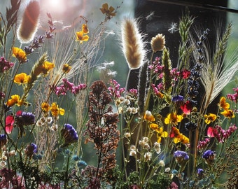 A4 8,27 x 11,69, décoration en verre suspendu, fleurs pressées, grande fleur pressée, fleur séchée, MARIAELA, cadre de plante pressé, suspension de fleurs