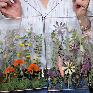 Pressed Flower Frame Set: Botanical Stained Glass Wall Art