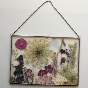 Pressed Flower Frame: Botanical Glass Wall Art, Handmade in Poland