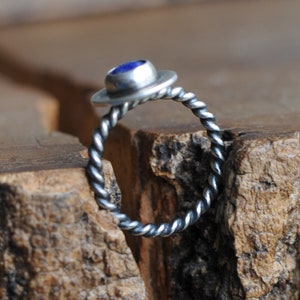 Lapis Lazuli Ring, US 6.5 ring, one a kind, sterling silver, gemstone ring, birthstone ring, blue gemstone jewelry, minimalist, mariaela image 2