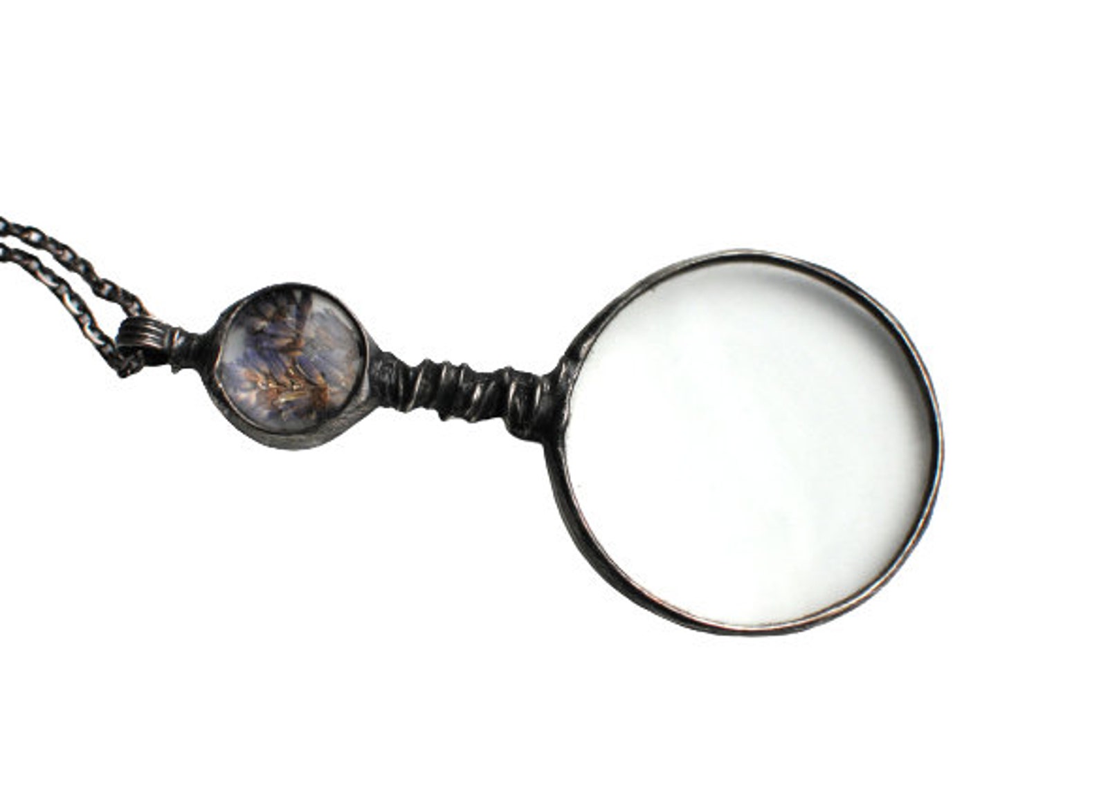 Real Lavender Jewelry Loupe Necklace Loupe Pendant Real Etsy
