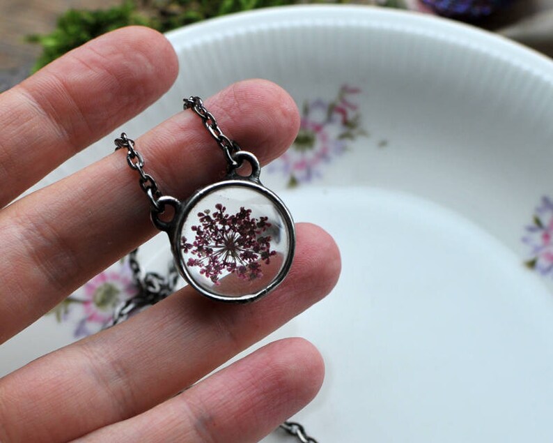 Dried flowers, Wedding necklace queen annes lace necklace Choker collar choker set Christmas gift Choker Necklace chokers for women