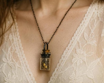 Miniature Bottle Necklace / Bottle Necklace / Jar Necklace / Flask
