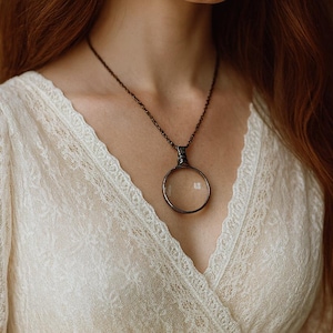 Magnifying Necklace, Magnifying Pendant, Magnifier Glass Pendant, Loupe Magnifying Necklace, Magnifying Glass, Magnifying Glass