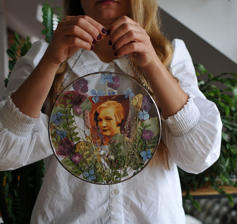 CUSTOM PHOTO Large Pressed Flower Frame With Photo Pressed Etsy