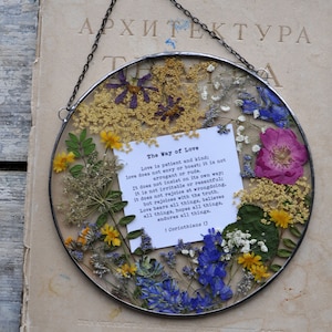 Weiße Blume, Bibel-Vers-Kunst, Liebe ist geduldig, Hochzeitstaggeschenk, 1 Korinther 13, liebenswerte Liebe ist Art für Paar