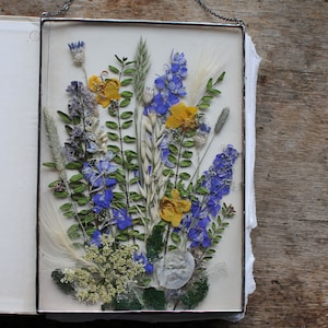 Large Pressed Flower Bouquet: Framed Dried Flower Wall Art