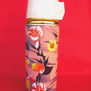New Old Stock 80&#39;s Thermos - Vintage Thermos - Coffee Thermos - Cup Thermos - Tea Thermos - Travel Thermos 15oz/0.45lt SUNFLOWER China Nr21