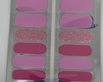 Pink Glitter Nail Polish Strips: Easy Manicure, No Heat