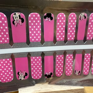Minnie Mouse Kids Nail Wraps / Nail Stickers / Nail Strips / Nail Polish Strips