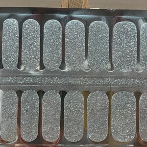 Silver Sparkle Nail Wraps Nail Wraps / Nail Stickers / Nail Strips / Nail Polish Strips