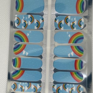 Rainbow Nail Polish Strips: Easy DIY Manicure, 16 Wraps