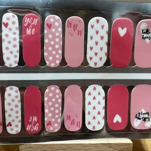 Valentines Nail Wraps / Nail Stickers / Nail Strips / Nail Polish Strips