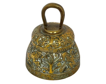 Vintage Rustic Brass Sanctus Bell: Church Sanctuary Altar Bell