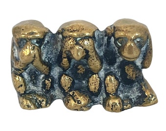 Vintage Peerage Brass Three Wise Monkeys Figurine: See Hear Speak No Evil