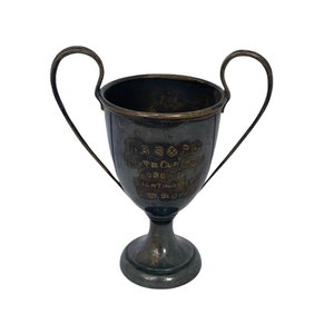 Vintage Trophy Cup, 1950s Silver Plated Trophy Cup, Rustic Angel Wing Trophy Cup, Rustic Trophy, Award Cup, English Trophy Cup, Trophy Cup