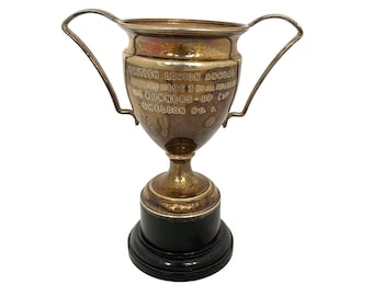 Vintage Trophy Cup, 7" Silver Plated Goblet Cup, Trophy, Award Cup, British Legion Trophy, Engraved 1960s Trophy Cup, Large Trophy, English