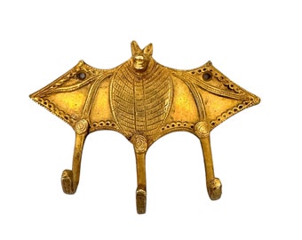 Vintage Brass Bat Key Hooks, Bat Wall Mounted Key Hanger, Bat Jewellery Hooks, Witchy Home Decor, Gothic, Wiccan, Bat Lovers Gift, Batty