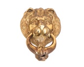 Vintage Brass Lions Head Door Knocker, Large Traditional Door Knocker, Classic Knocker, Brass Front Door Knocker, Reclaimed Door Knocker