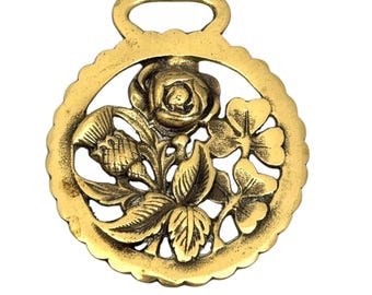 Vintage Horse Brass: Scottish Thistle, English Rose, Irish Shamrock
