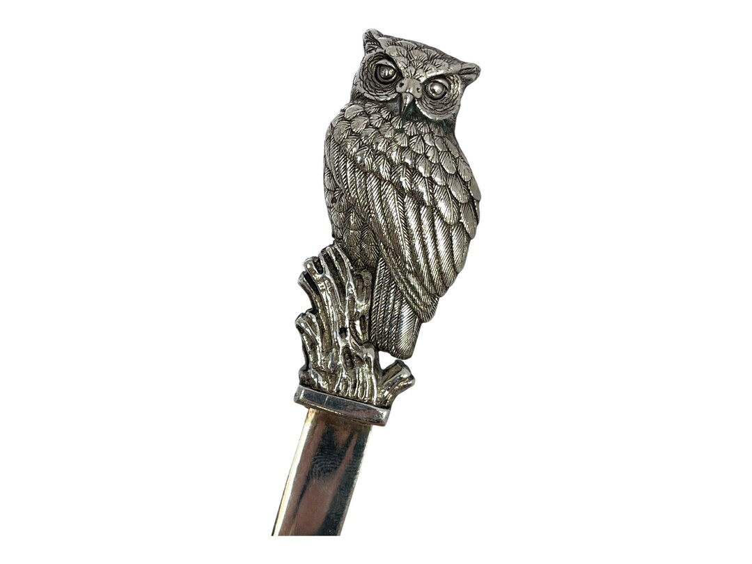 Vintage Silver Plated Owl Letter Opener, Silver Athame, Owl Letter