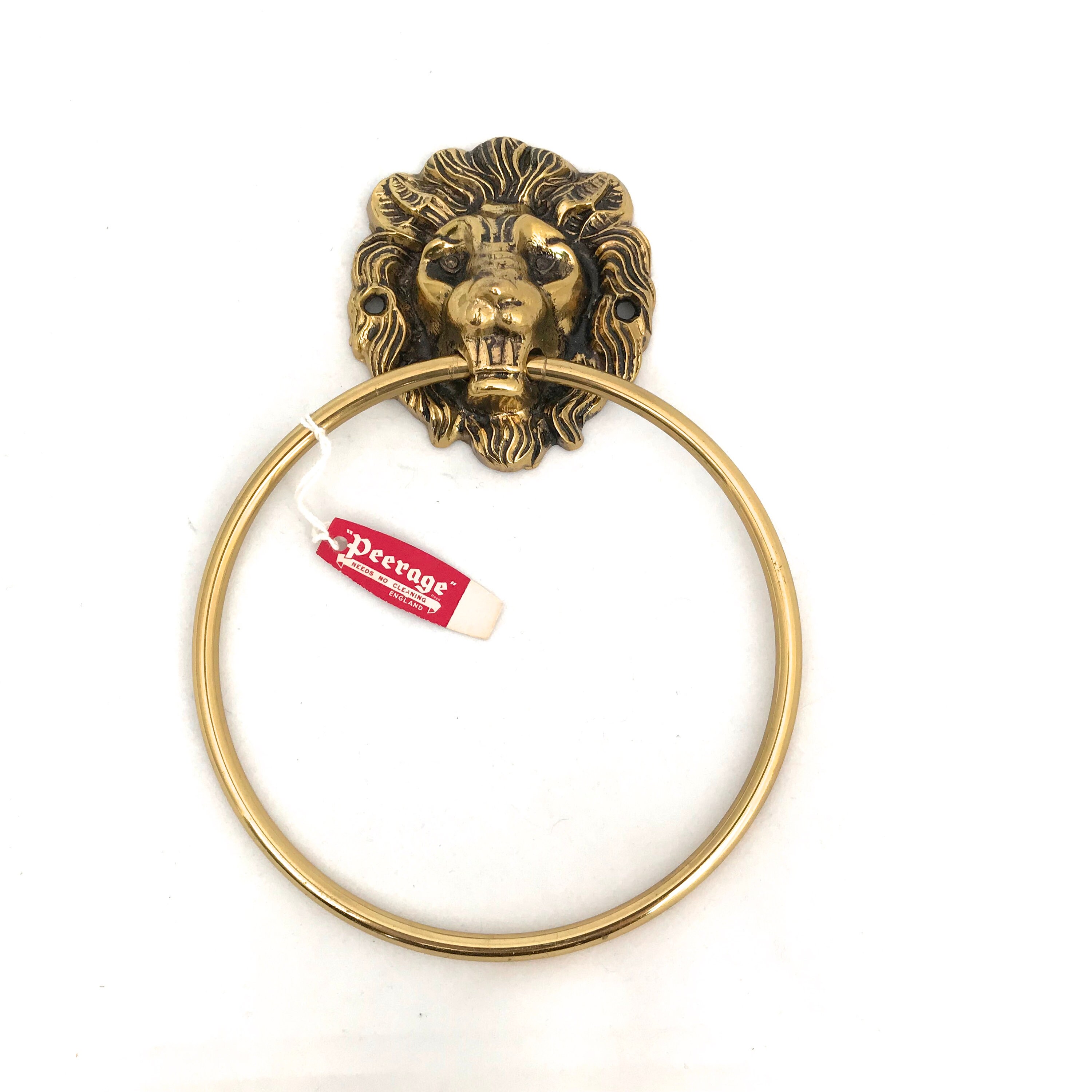 Vintage Peerage Brass Towel Ring Lion Head Towel Ring Holder Etsy