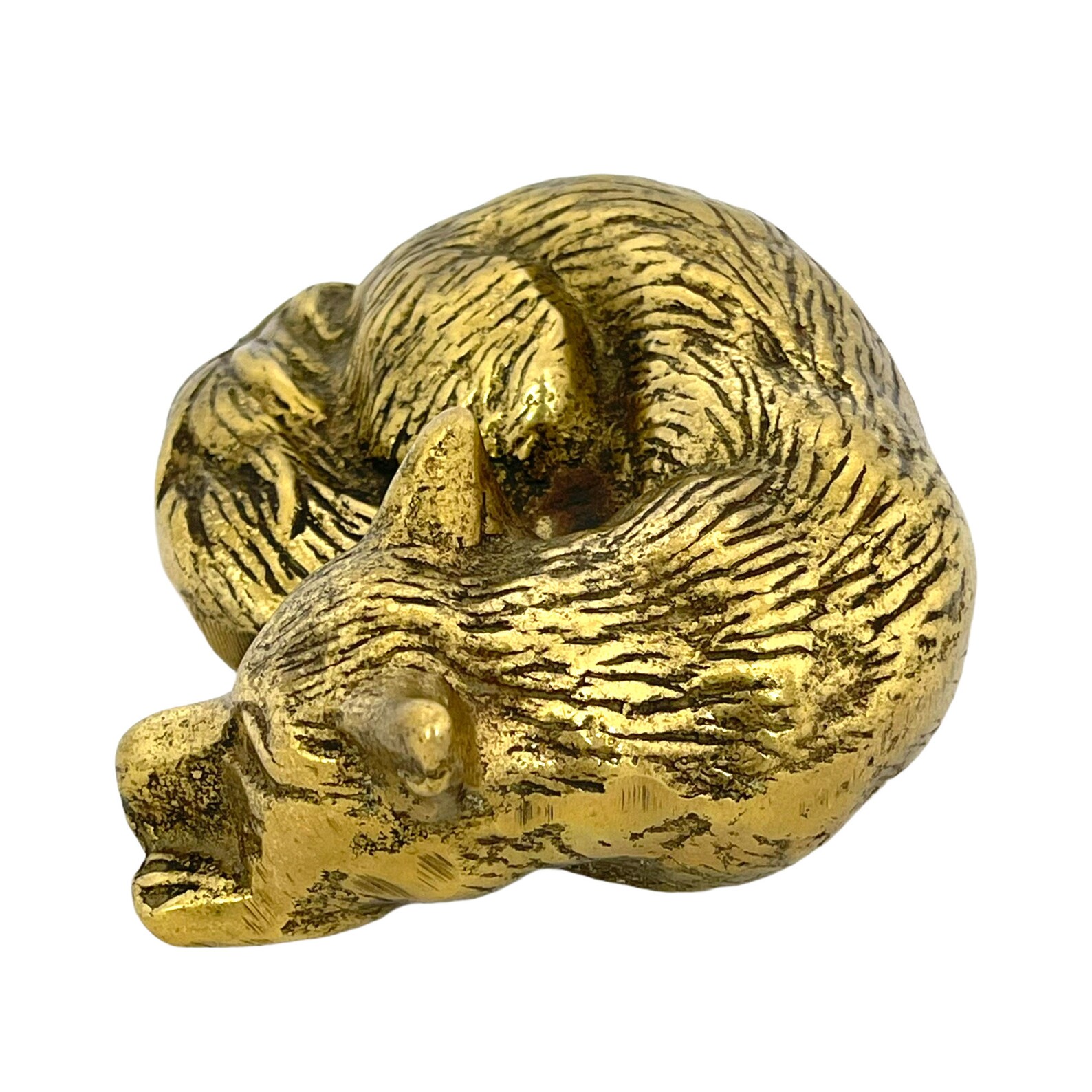 Vintage Sleeping Brass Fox Figurine Gold Fox Metal Fox Fox Etsy UK
