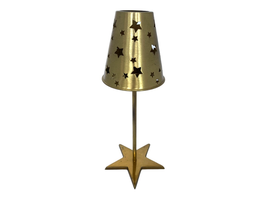 Vintage Star Tea Light Lantern Brass Star Candle Holder Etsy