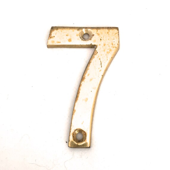 Vintage Brass Door Number 7 Brass House Number Seven Door Etsy