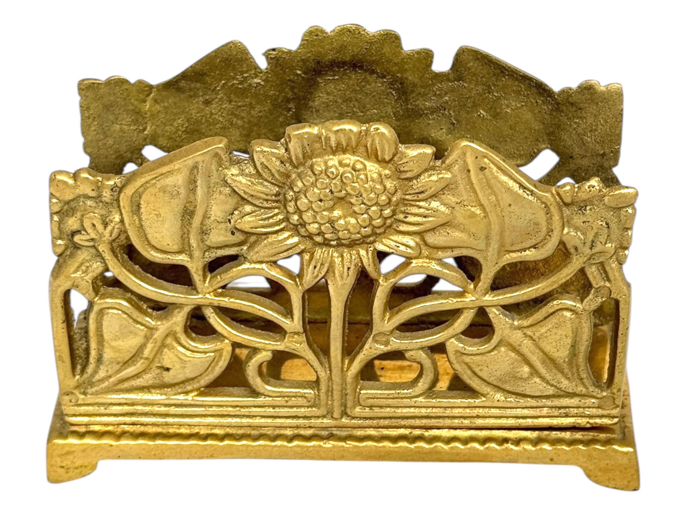 アールヌーボー風ブロンズナプキンスタンド レターラック アンティーク