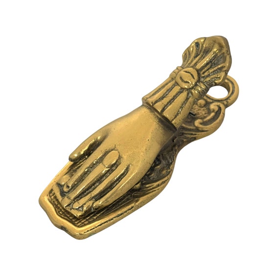 Antique Brass Hand Clip, Brass Paper Clip, Letter Holder
