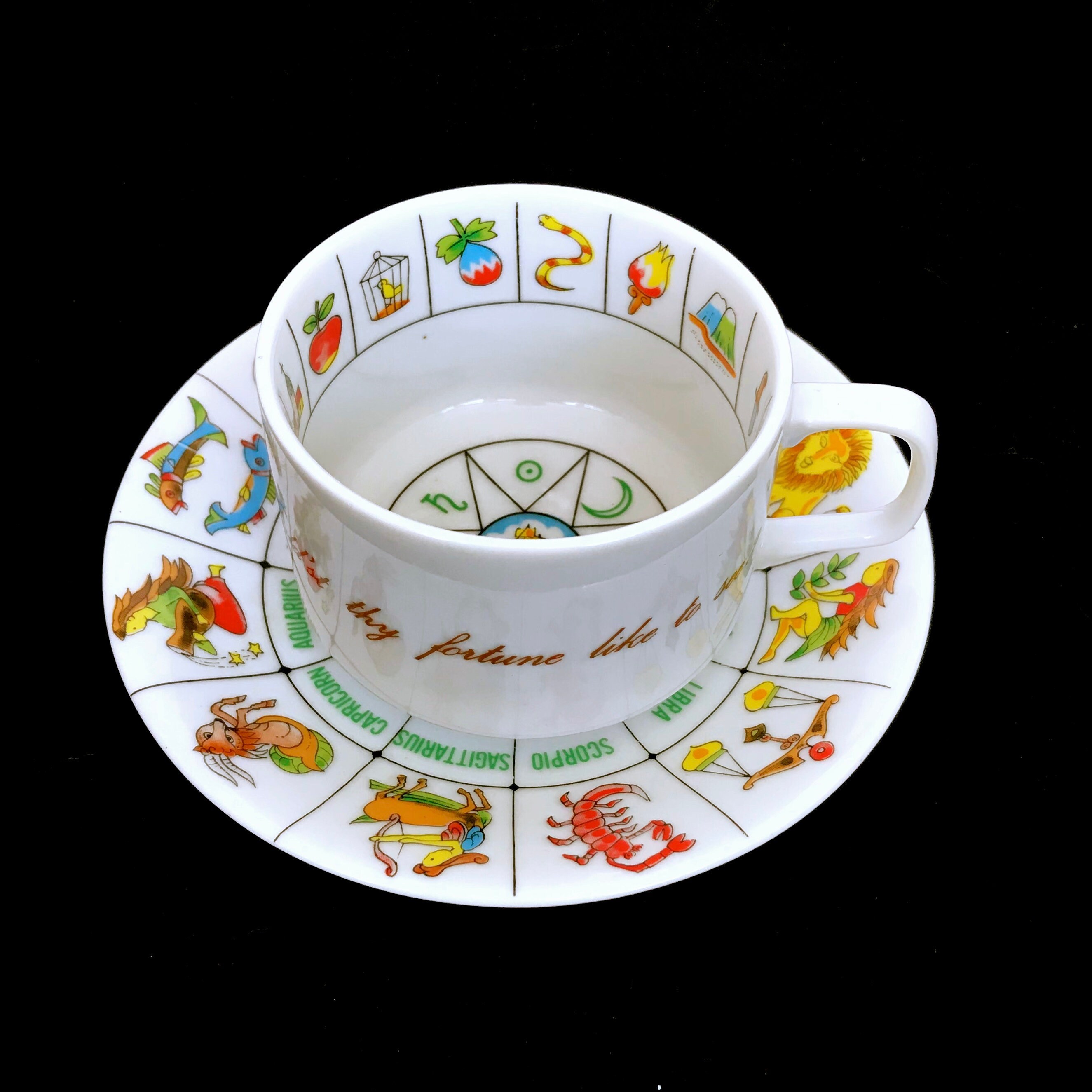 Vintage Fortune Telling Cup & Saucer Astrology Signs Tea Leaf Etsy UK