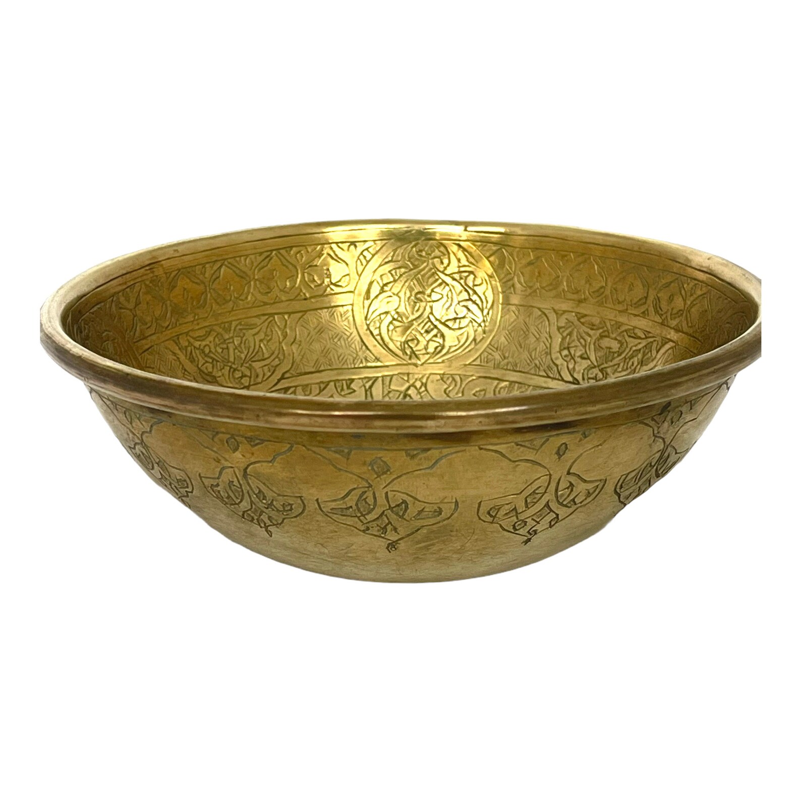 Antique Islamic Brass Bowl Middle Eastern Brass Dish Chased Etsy