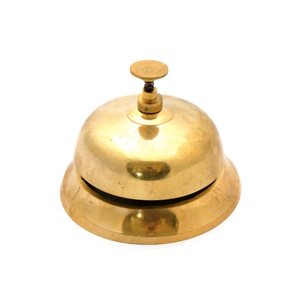 Vintage Brass Desk Bell, Brass Hotel Bell, Service Ringer, brass Call Bell, Office Bell, Brass Table Service Bell,  Brass Reception Bell