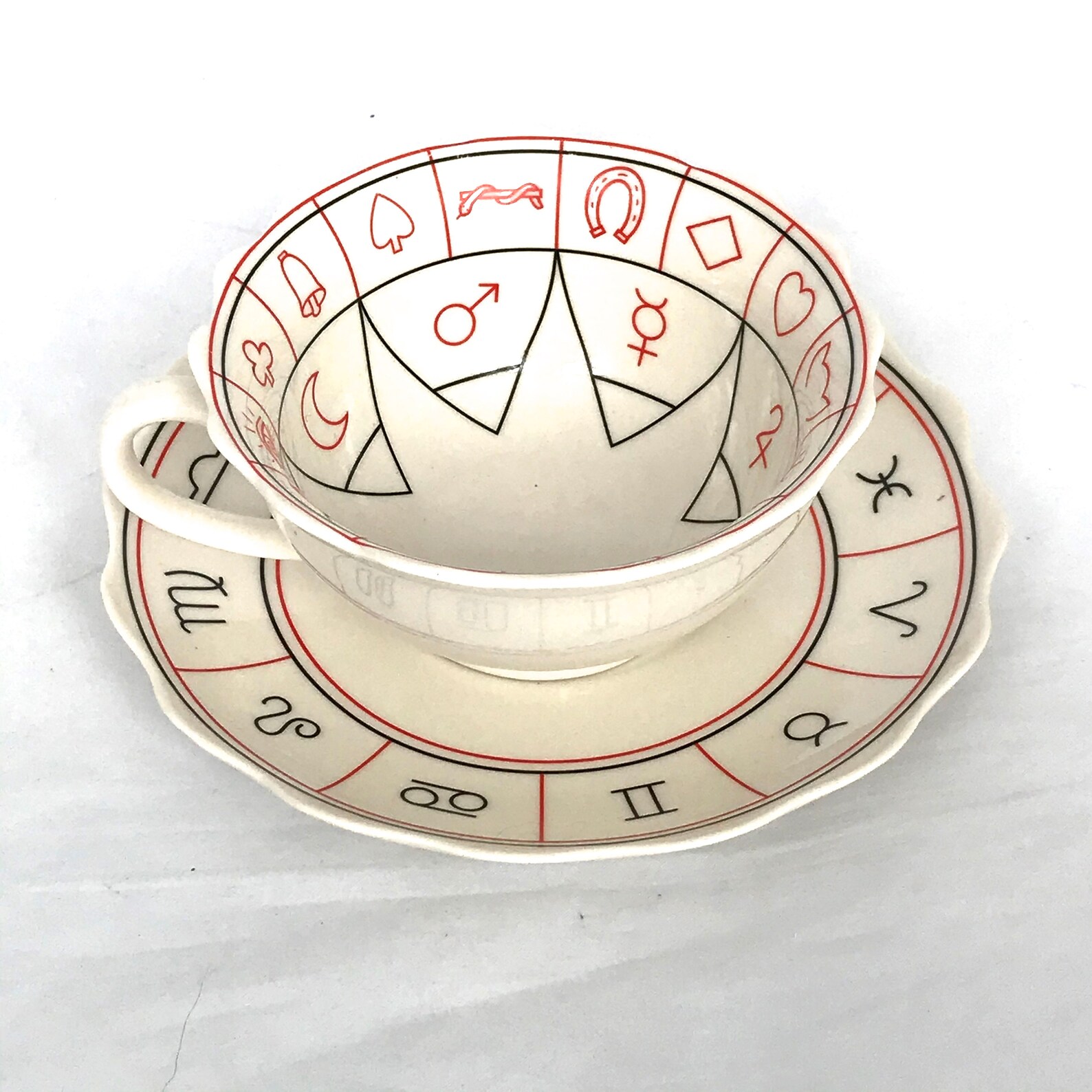Vintage Fortune Telling Cup Saucer Tarot Cup Astrology Signs Etsy