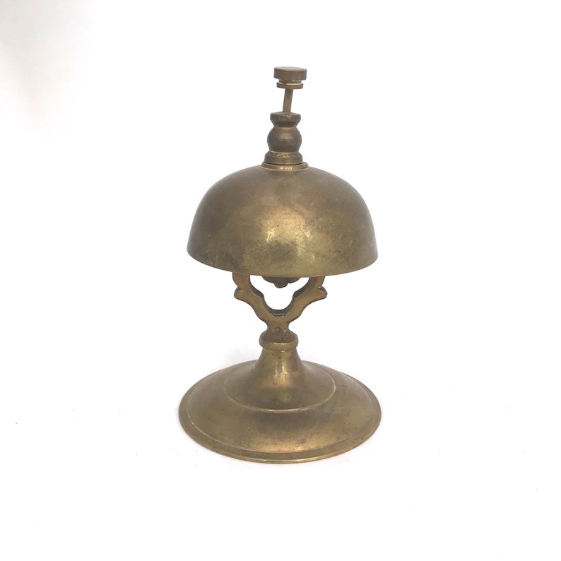 Vintage Brass Desk Bell Brass Hotel Bell Antique Service Etsy