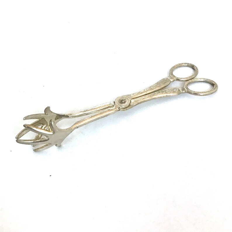 Vintage Silver Plated Scissor Claw Tongs Small Bird Claw Etsy