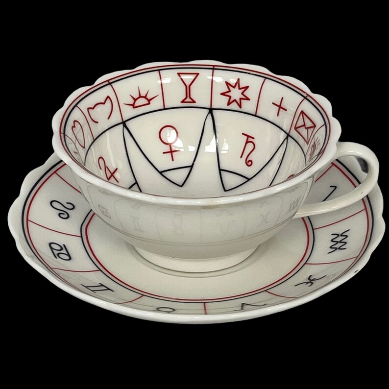 Vintage Tea Leaf Reading Cup Fortune Telling Cup Saucer Etsy