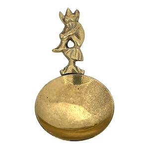 Antique Brass Cornish Pixie Spoon: Incense Altar Tool