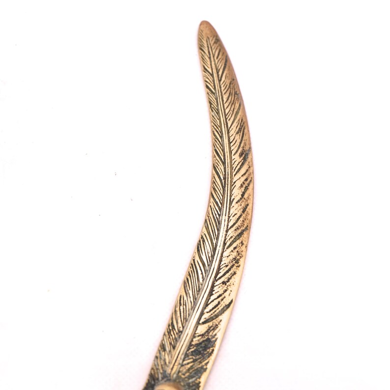 Vintage Brass Letter Opener Peerage Brass Feather Letter Etsy